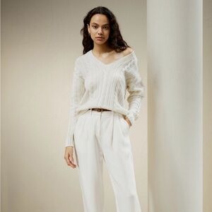 LILYSILK 100% wool and cashmere sweater Ivory